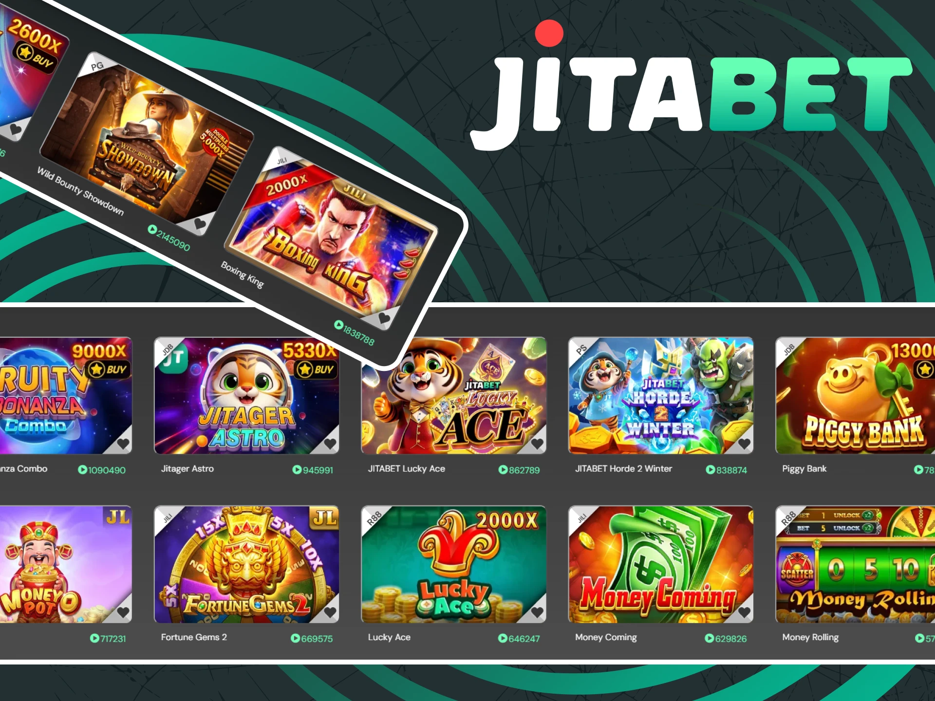 You will find many different games on the Jitabet website.
