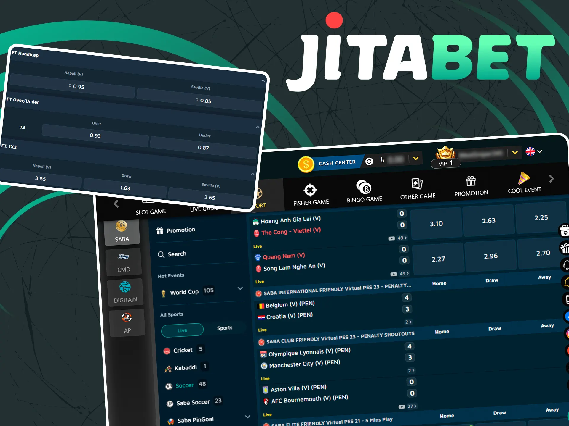 Place football wagers on the Jitabet site today.