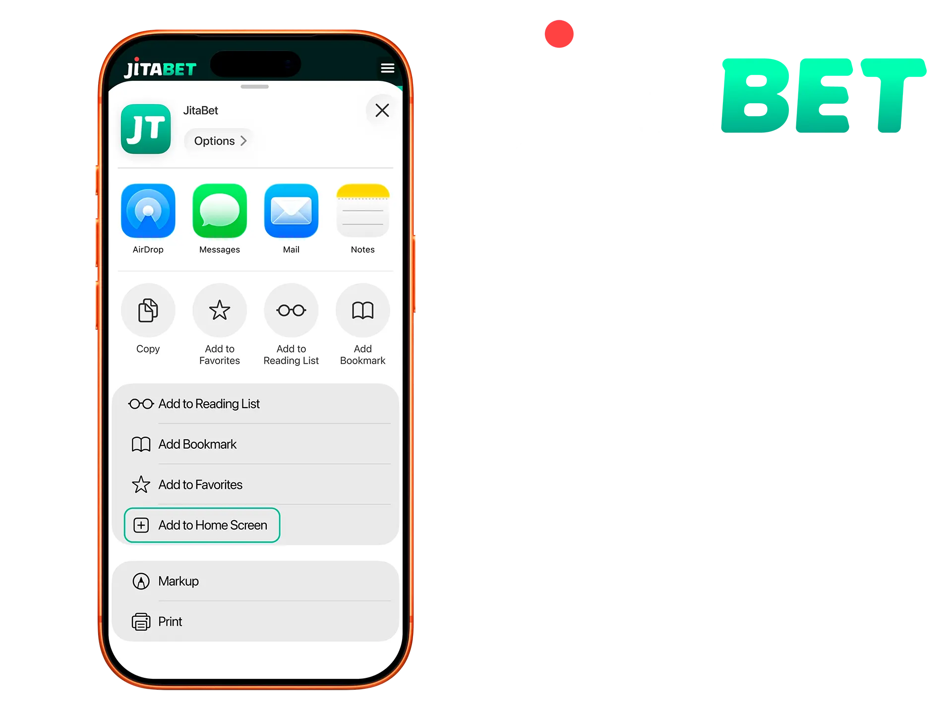 Install the iOS application from the Jitabet site now.